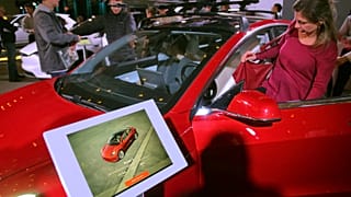 A Tesla Model 3 on display in Toronto
