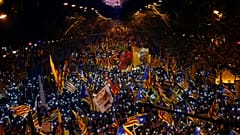 Protests take place in Barcelona over trial of Catalan separatists
