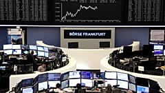 The German share price index DAX graph at the stock exchange in Frankfurt