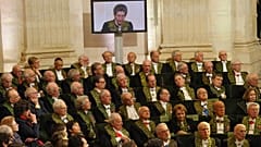 Members of the French Academy listen to French politician Simone Veil, 2010