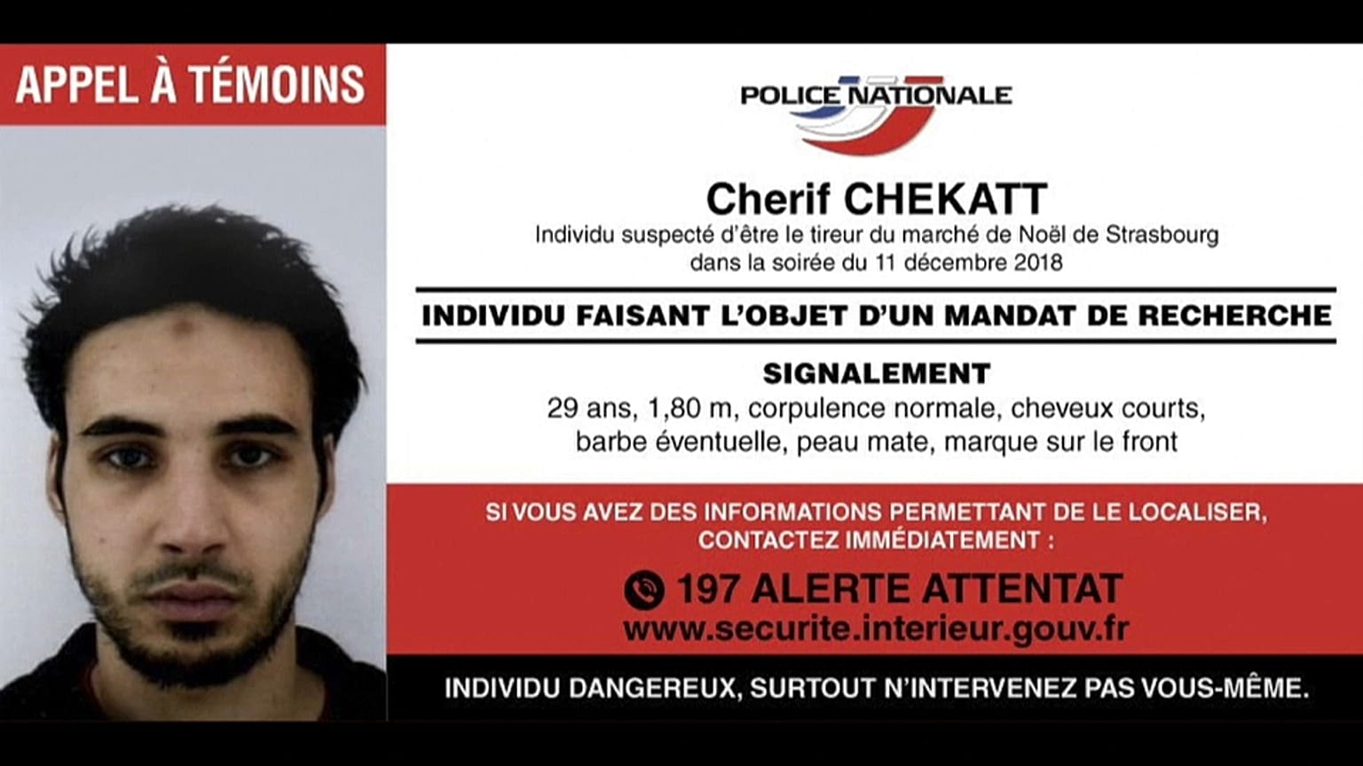 Un frère de Chérif Chekatt arrêté à Strasbourg après des messages "alarmants"