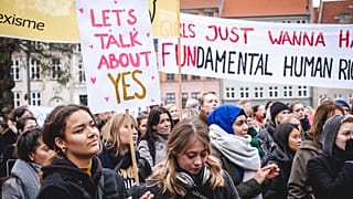 Protesters campaign in Denmark 