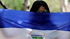 Manifestante durante una protesta contra el presidente Daniel Ortega