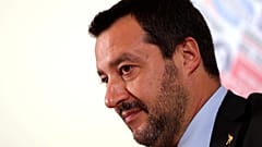 Italian Deputy Prime Minister Matteo Salvini at a news conference in Rome