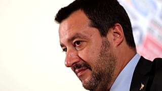 Italian Deputy Prime Minister Matteo Salvini at a news conference in Rome