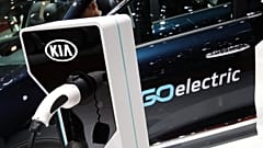 A charging plug for an electric car in Geneva