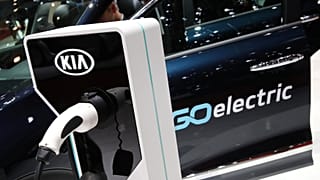 A charging plug for an electric car in Geneva
