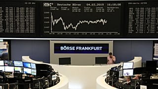 The German share price index DAX graph at the stock exchange in Frankfurt