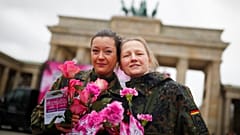 German female soldier in Berlin, Germany, March 8, 2019.