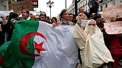 People protest against President Abdelaziz Bouteflika in Algiers, March 8.