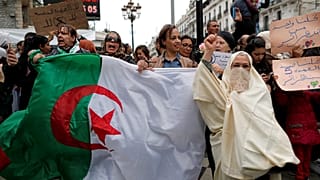 People protest against President Abdelaziz Bouteflika in Algiers, March 8.