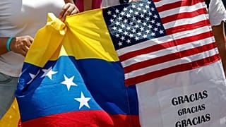 Supporters of the Venezuelan opposition leader Juan Guaido