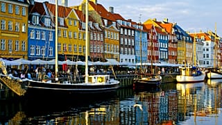 The waterfront in the Nyhavn area of Copenhapen