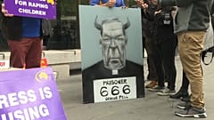 A protest poster against Cardinal Pell 