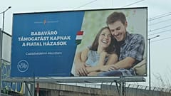 Hungarian government uses couple from 'unfaithful boyfriend meme' in billboard campaign