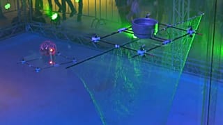 Drones fight in the air at Dutch event
