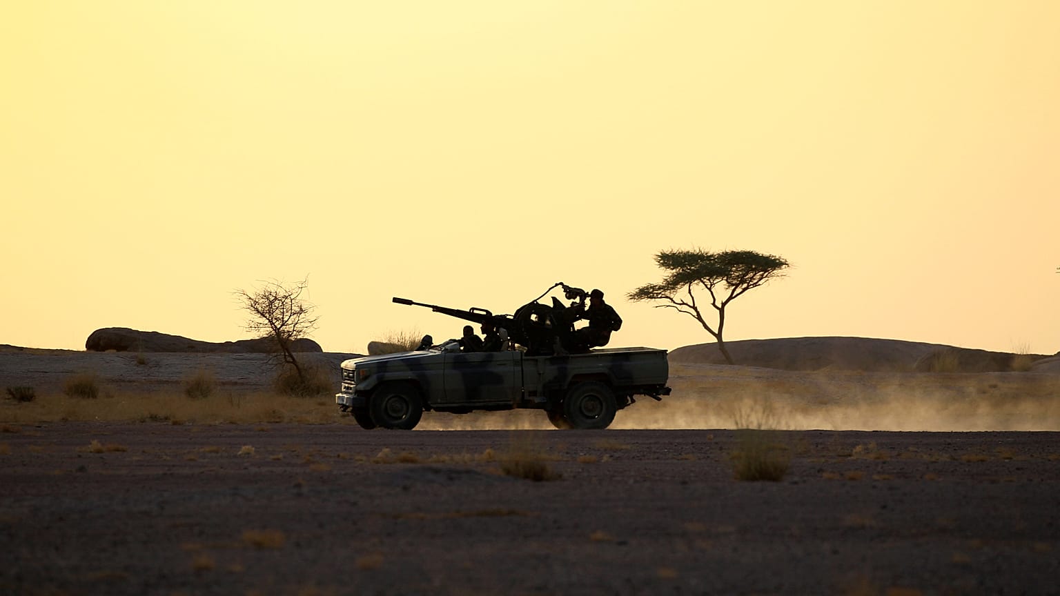 Soldiers from the Polisario Front seen in Bir Lahlou in Western Sahara