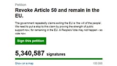 Ötmilliós, minden rekordot megdöntő petíció a brexit ellen