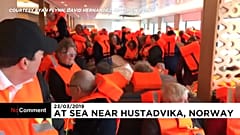 Norveç'te yolcu gemisinde yaşanan korku dolu anlar kamerada
