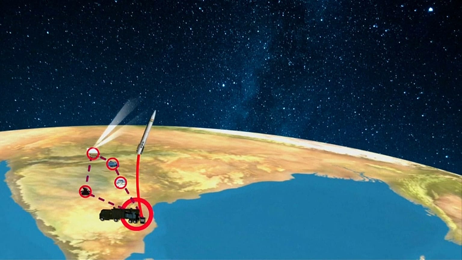 صورة من مقطع فيديو تفصيلي لعمل الصاروخ الهندي الجديد