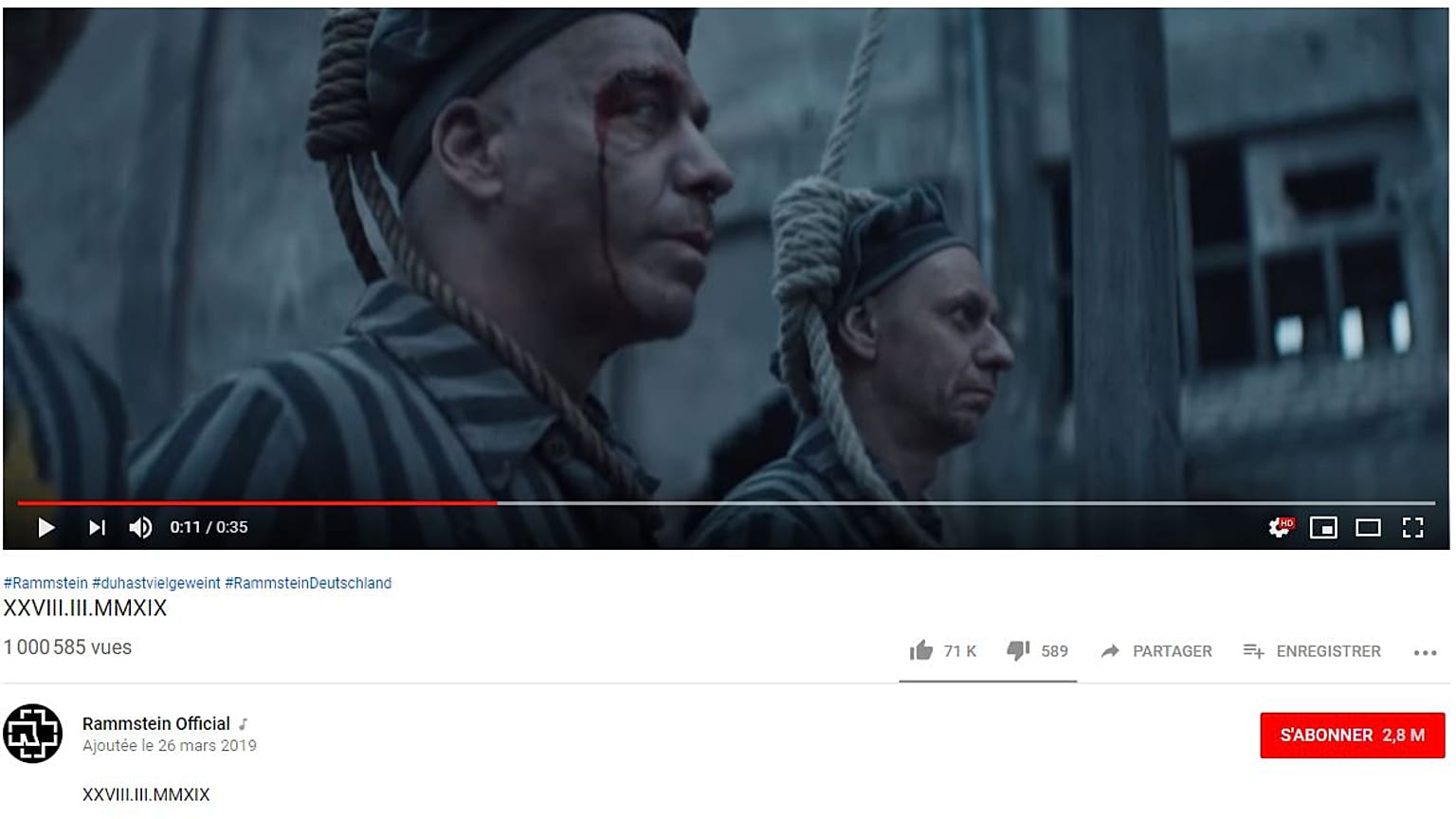 1 Mio. Klicks für umstrittenes Rammstein-Video mit KZ-Häftlingen