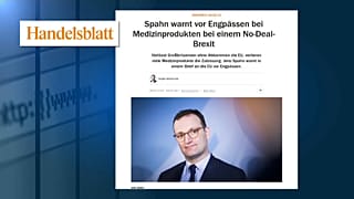 Brexit: Spahn warnt vor Engpässen bei Medizinprodukten