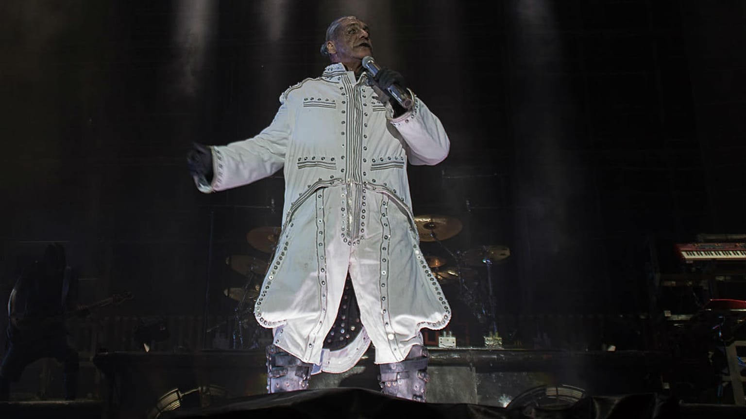Rammstein on stage at Nïmes, France. 