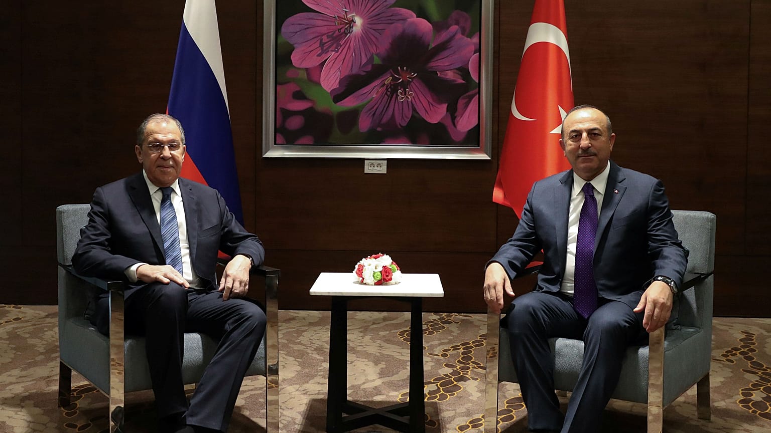 Rusya Dışişleri Bakanı Sergey Lavrov Türk Dışişleri Bakanı Mevlüt Çavuşoğlu