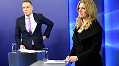  Slovakia's presidential candidates Zuzana Caputova and Maros Sefcovic 