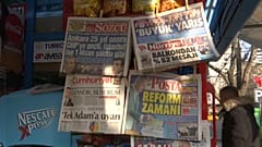 Kiosque à journaux à Ankara, le 01/04/2019