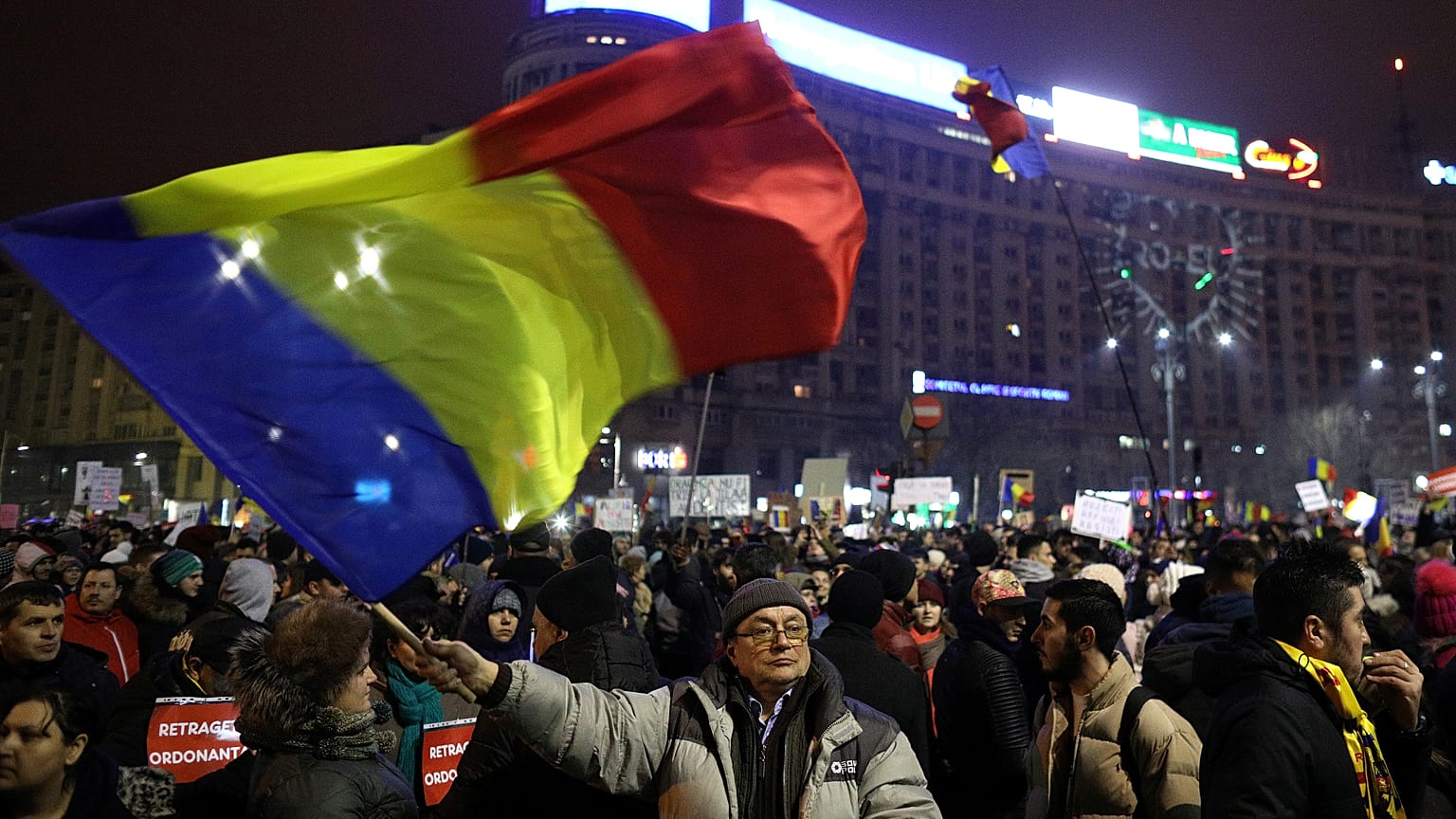 An anti-corruption demonstration in Bucharest