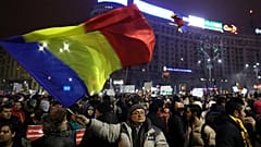 An anti-corruption demonstration in Bucharest