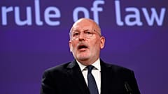 Frans Timmermans holds a news conference in Brussels, April 3, 2019