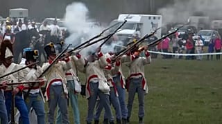 Military re-enactors gather on this field annually