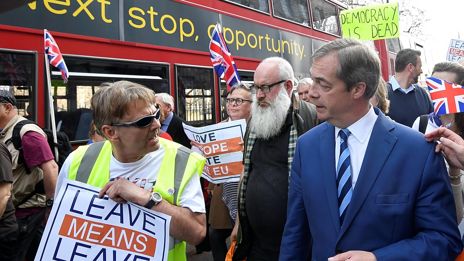 British Brexit politician Nigel Farage confirms he will stand in European elections