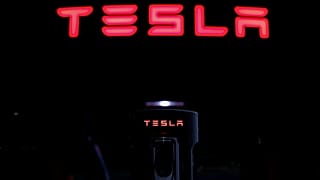 Tesla Superchargers in Mojave, California, U.S., March 11, 2019.