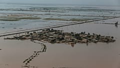 بخشی از مناطق سیل زده در استان خوزستان