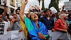 محتجون مؤيدون للحراك الشعبي في المغرب