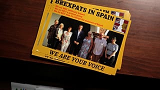 Leaflets at a talk for British residents in Spain, September 2016