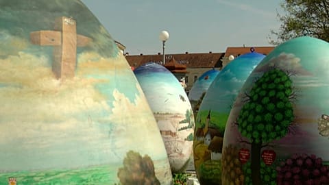 The eggs represent the region across the country, and further afield