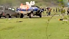 Police car on fire