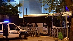 Police outside the election panel offices in Ankara