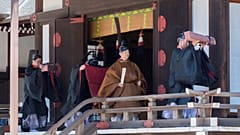 Japan's Emperor Naruhito performs first ritual since accession to the throne