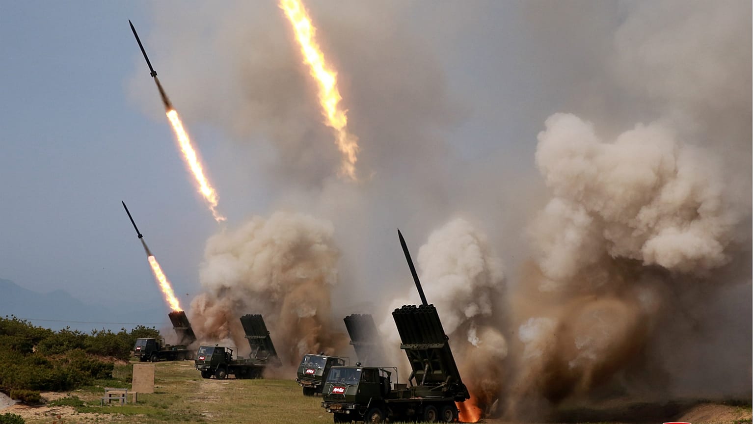 North Korea fires projectiles from area known to be used by military