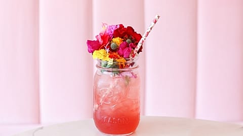 Pink sustainable cocktail