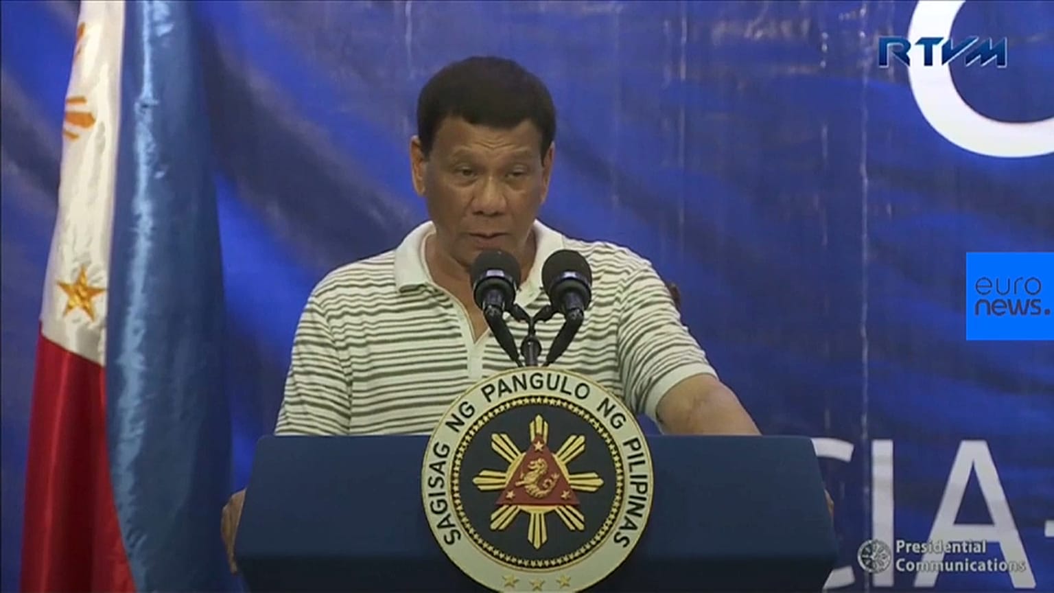 Watch: Cockroach bugs Philippines President Duterte