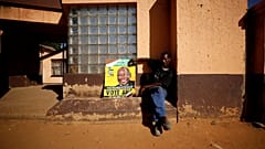 ANC supporter awaits results in Diepkloof township in Johannesburg, 