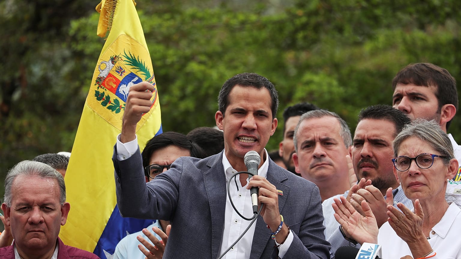 Guaido num protesto