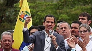 Guaido num protesto