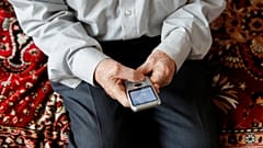 A man with a mobile phone